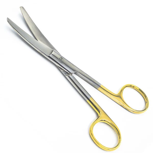 03.PI.519. Ножиці операційні, вертикально-зігнуті, з покриттям ручок карбідом титана (жовтого кольору), тупокінцеві, 145 мм. PARADISE